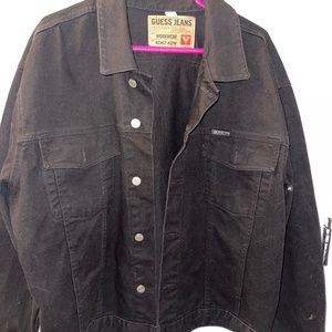 Men's vintage Guess black denim jacket